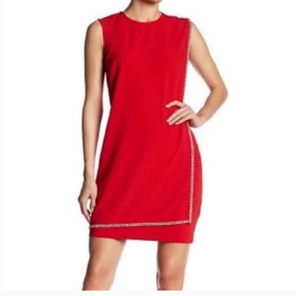 Ted Baker Burford Double Layer Embellished Red Dress size 4 (8-10) nwot - Picture 3 of 16
